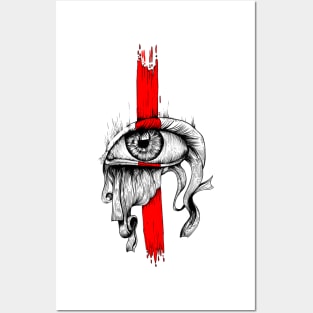 Red inked Eye Simple Posters and Art